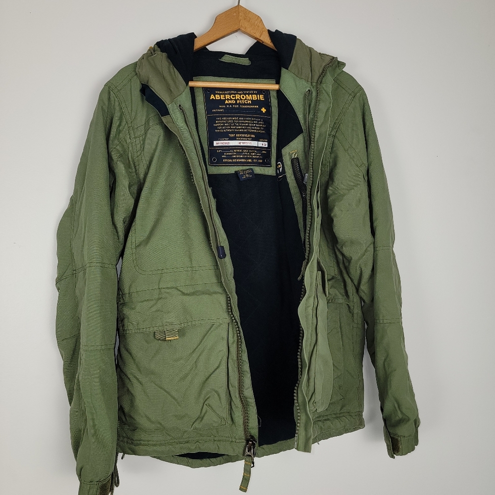 Abercrombie & Fitch Vintage Green Military Field Jacket Tactical Utility Unisex - Picture 3 of 15